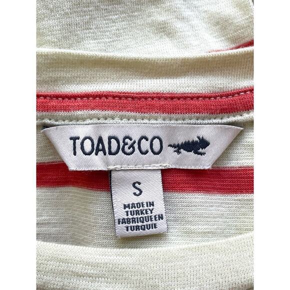 Toad & Co Windmere Stripped Dress Small Cream Orange Casual Active Comfort - Picture 2 of 9